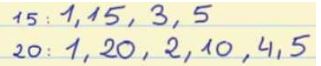 Greastest Common Divisors of 15 and 20.