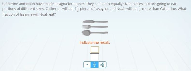 Example of a 3rd grade math word math problem in Smartick. 