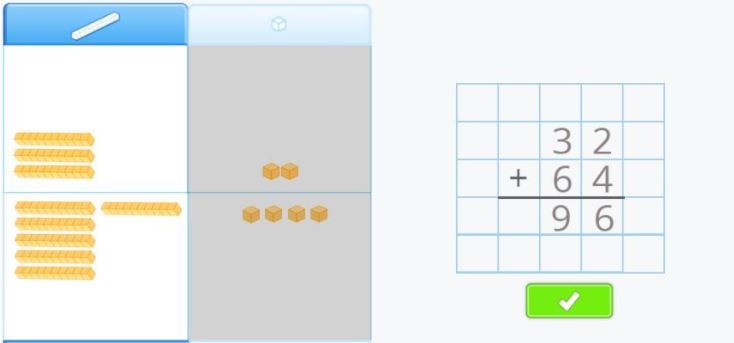 An addition problem without carrying.