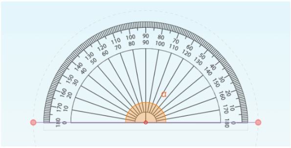 straight angle with protractor