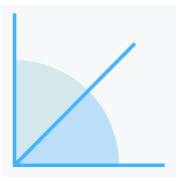 Two 45 degree angles forming a 90 degree angle. 