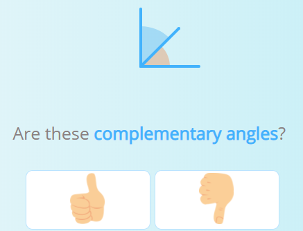 Activity about complementary angles.