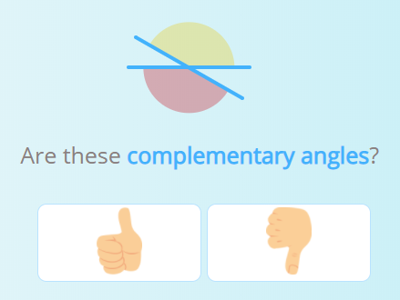 Activity about complementary angles.