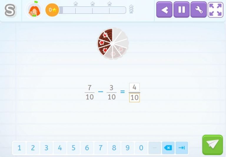 Subtracting fractions with common and uncommon denominators. 