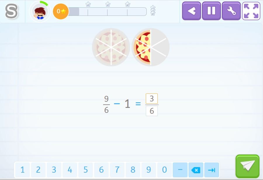 Subtracting fractions with common and uncommon denominators. 