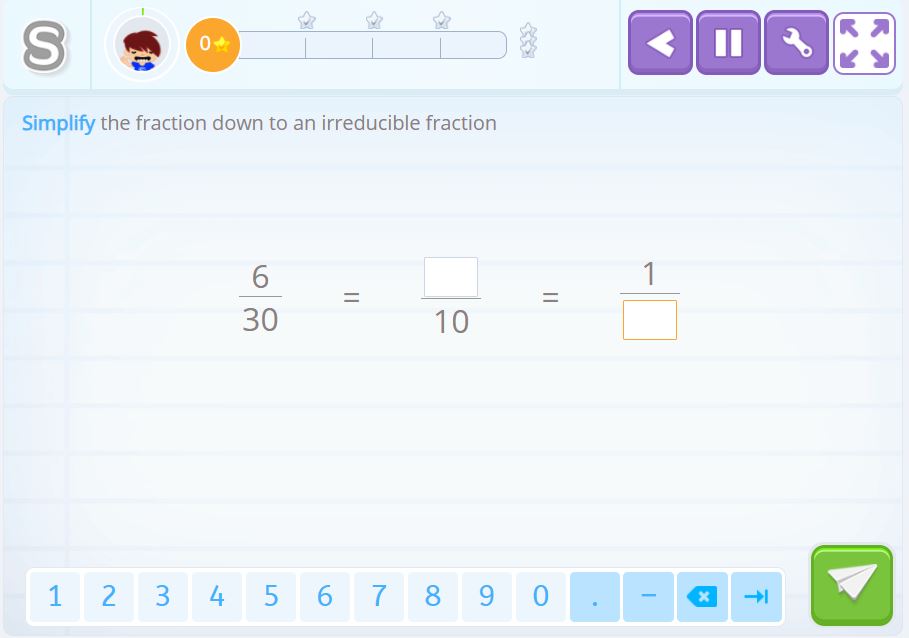 Simplify fractions.