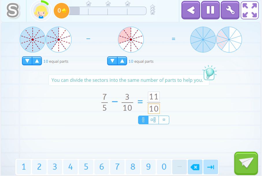 Subtracting fractions with uncommon denominators. 