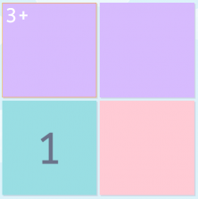 Image of an unsolved 2x2 number puzzle.