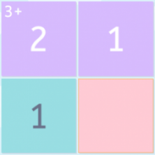 Image of the process of solving a 2x2 number puzzle.