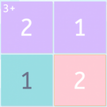 Image of a 2x2 number puzzle solved.