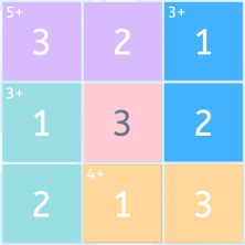 Image of a 3x3 number puzzle solved.