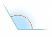 An obtuse angle measuring 120 degrees. 