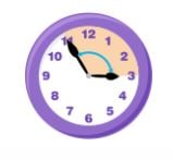 Example of an obtuse angle on a clock. 