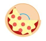 Example of an obtuse angle on a pizza. 