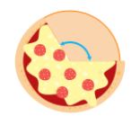 Example of an obtuse angle on a pizza. 