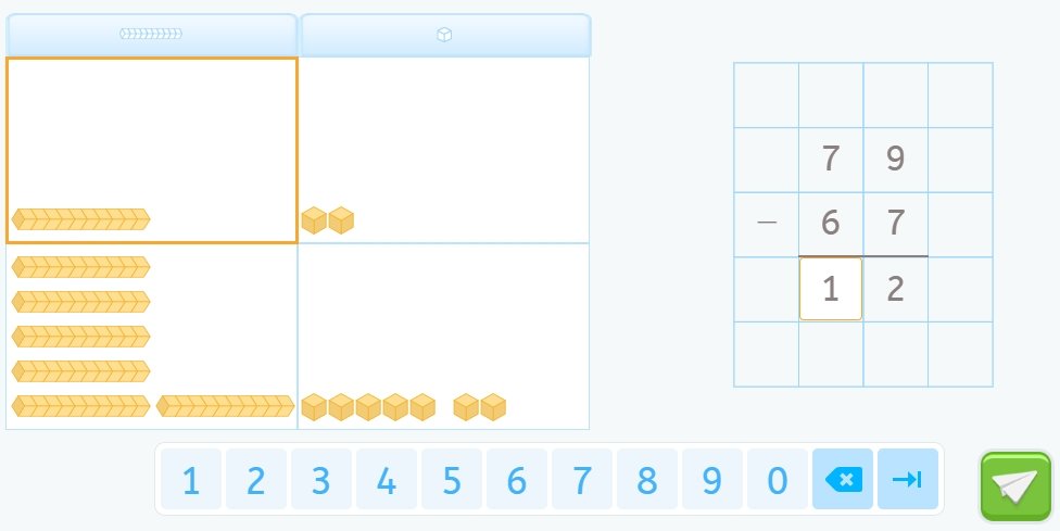 Subtraction without carrying. 