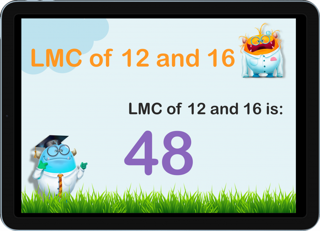 lcm of 12 and 16