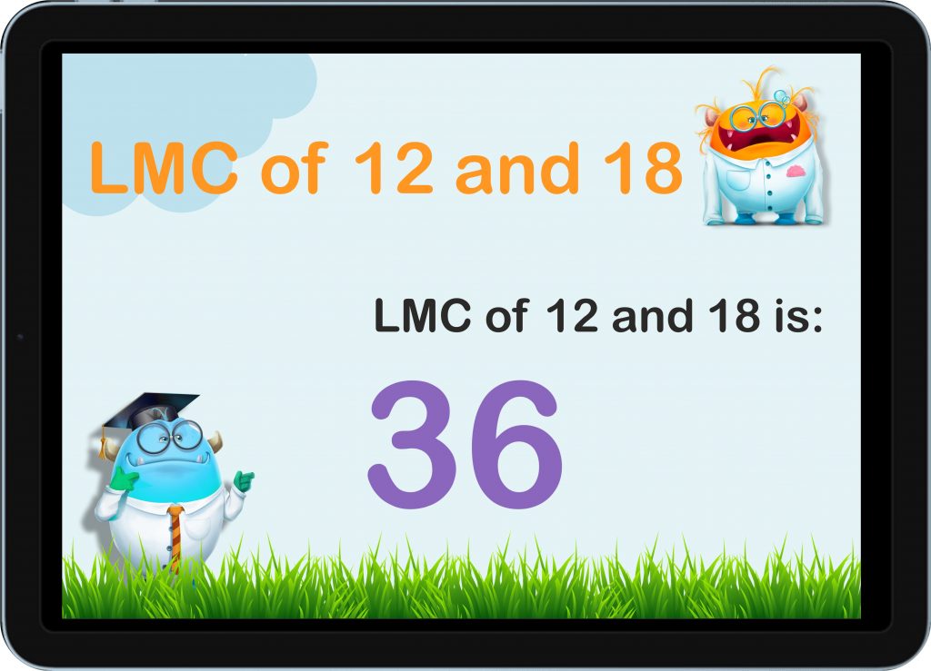 lcm of 12 and 18
