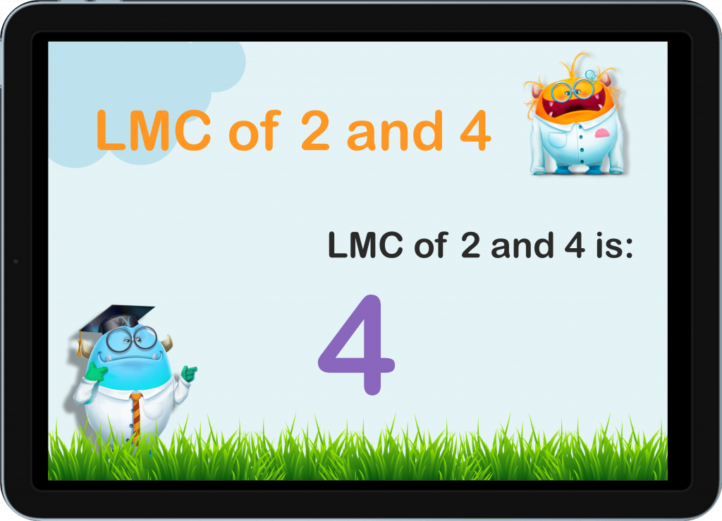 lcm of 2 and 4