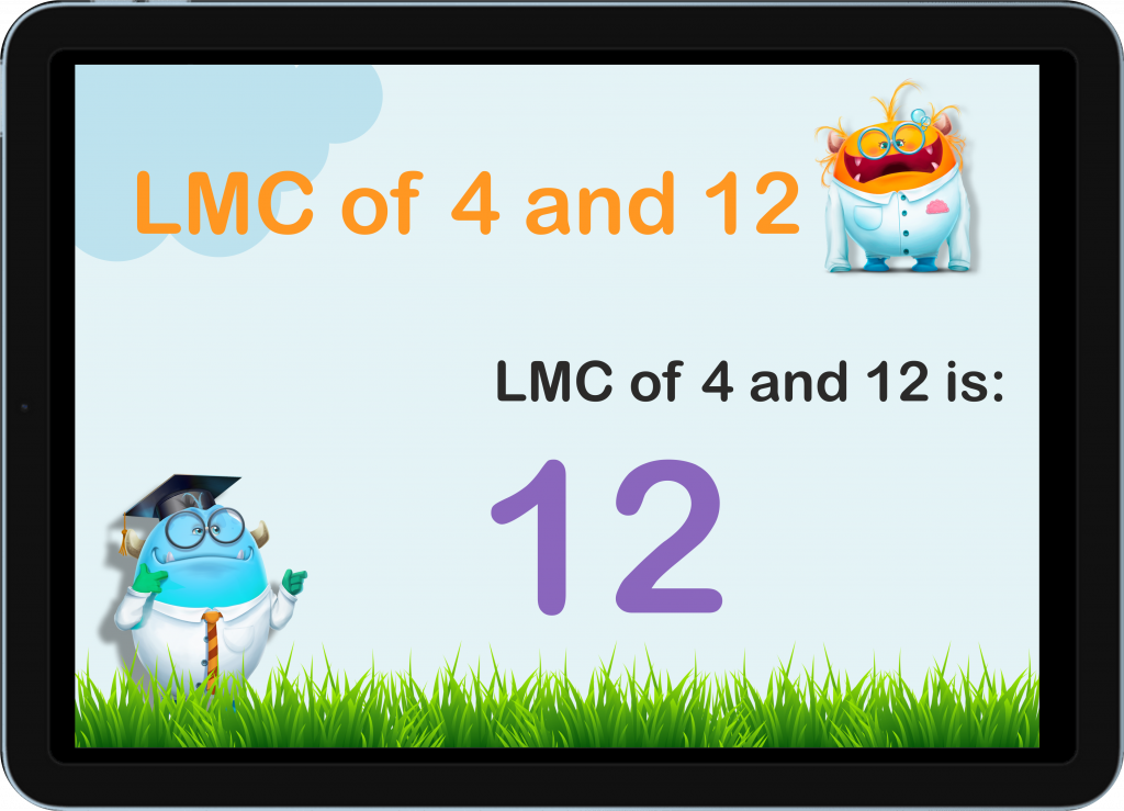 lcm of 4 and 12