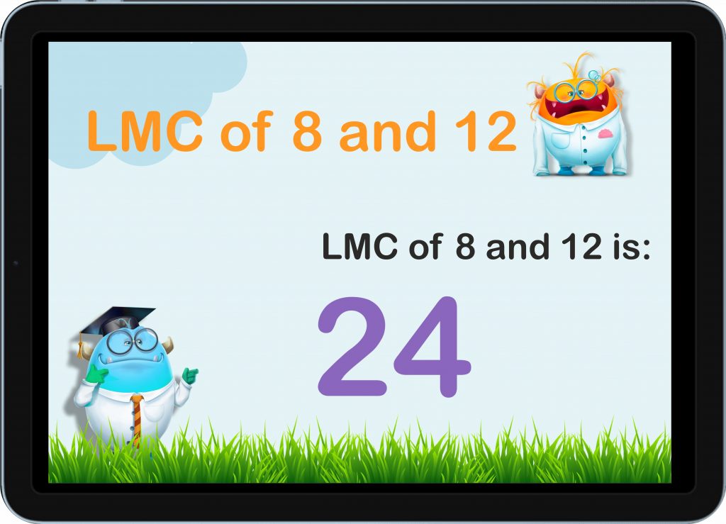 lcm of 8 and 12